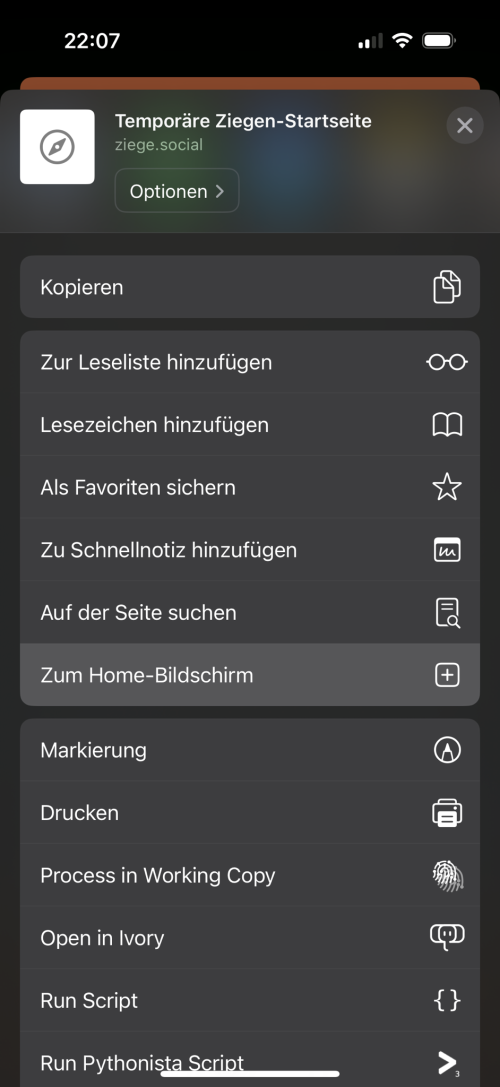 Zum Home-Bildschirm